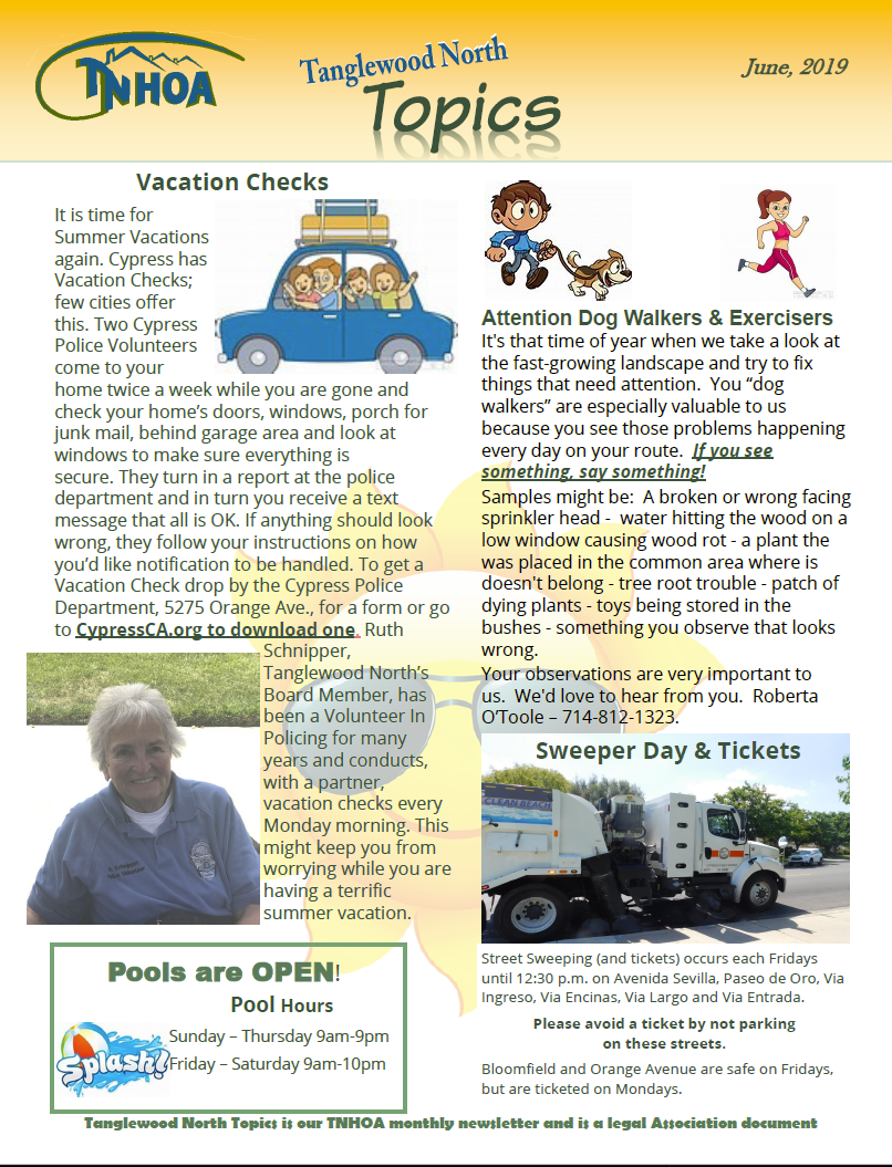 Read more about the article Tanglewood North Topics – June 2019