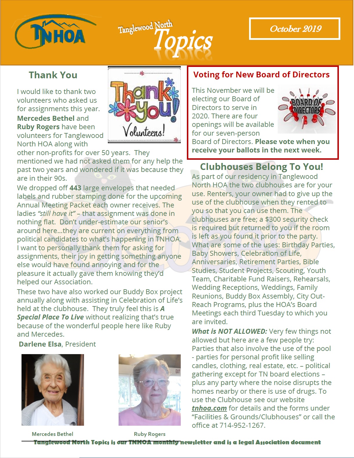 Read more about the article Tanglewood North Topics – October 2019
